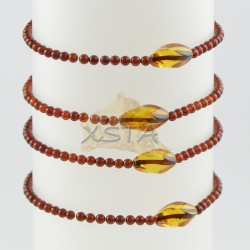 Amber bracelet Small bracelet cherry oval